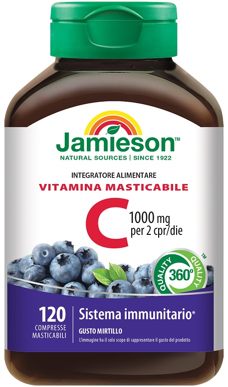 JAMIESON VITAMINA C 1000 MIRTILLO 120 COMPRESSE MASTICABILI - farmasconti.eu