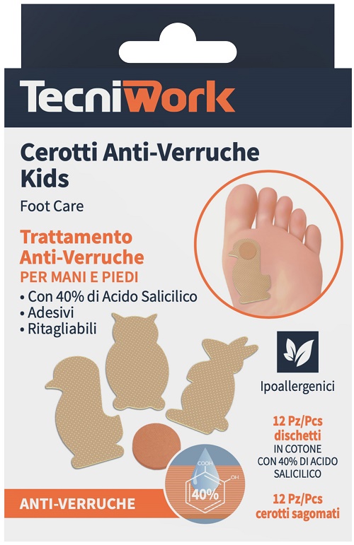 CEROTTO ANTI VERRUCHE BIMBI 12 PEZZI + 12 FIXING ANIMIALI TERRA COLORE BEIGE - farmasconti.eu