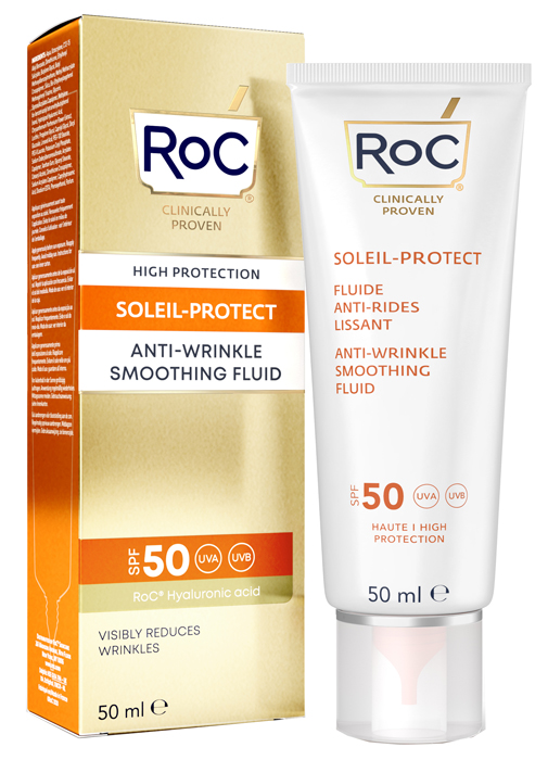 ROC FLUIDO SOLARE VISO SPF 50+ ANTI-RUGHE LEVIGANTE  50 ML - farmasconti.eu