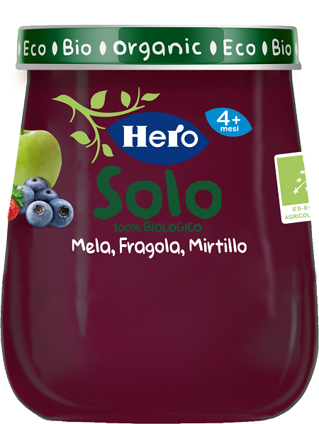HERO BABY SOLO OMOGENEIZZATO MELA FRAGOLA MIRTILLO 120 G - farmasconti.eu