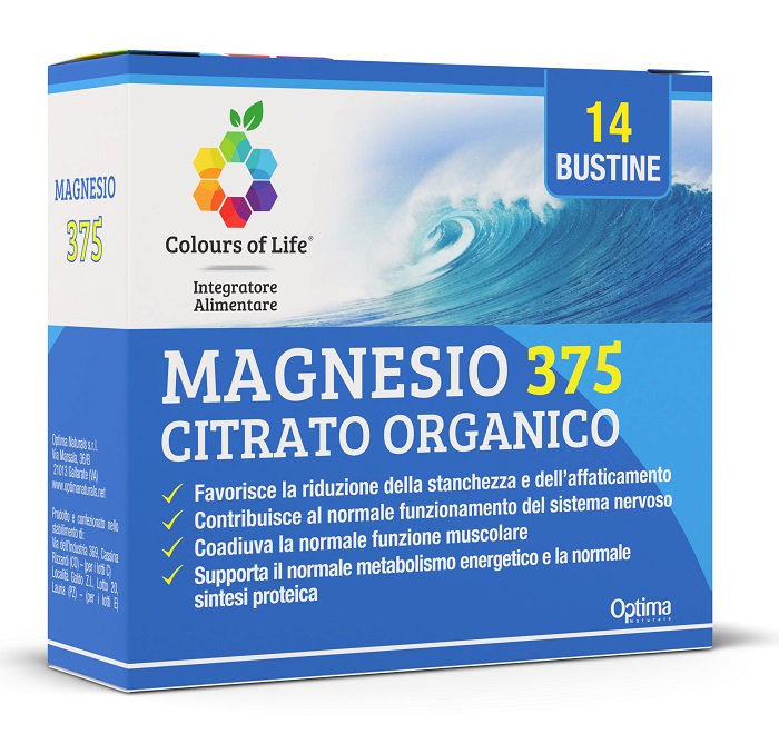 COLOURS OF LIFE MAGNESIO 375 CITRATO ORGANICO 14 BUSTINE DA 4 G - farmasconti.eu