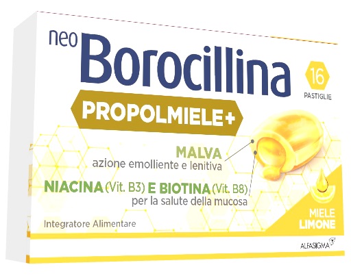 NEOBOROCILLINA PROPOLMIELE+ MIELE/LIMONE 16 PASTIGLIE DA 3,4 G - farmasconti.eu