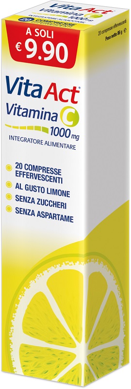 VITA ACT VITAMINA C 1000MG 20 COMPRESSE EFFERVESCENTI LIMONE - farmasconti.eu