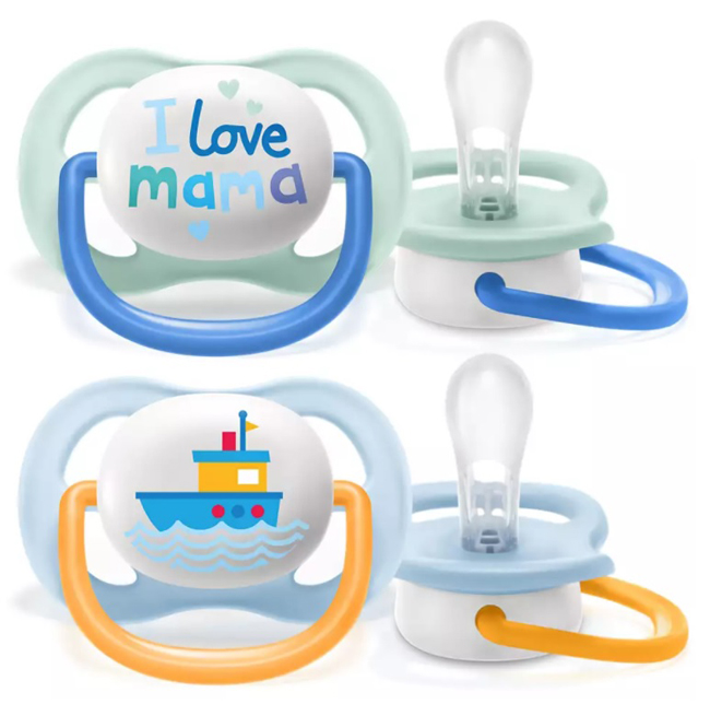 AVENT ULTRA AIR SUCCHIETTO MAMA/BOAT MASCHIO 0-6 MESI 2 PEZZI - farmasconti.eu