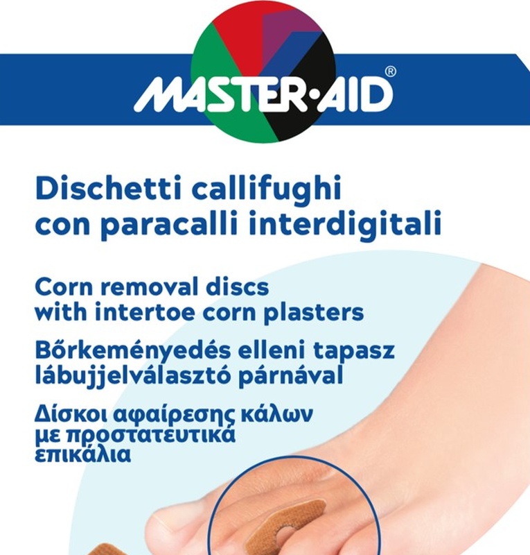 DISCHETTO CALLIFUGO 6 PEZZI + PARACALLO 6 PEZZI INTERDIGITALI MASTER-AID FOOTCARE B5 - farmasconti.eu