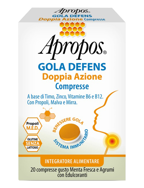 APROPOS GOLA DEFENS DOPPIA AZIONE 20 COMPRESSE - farmasconti.eu