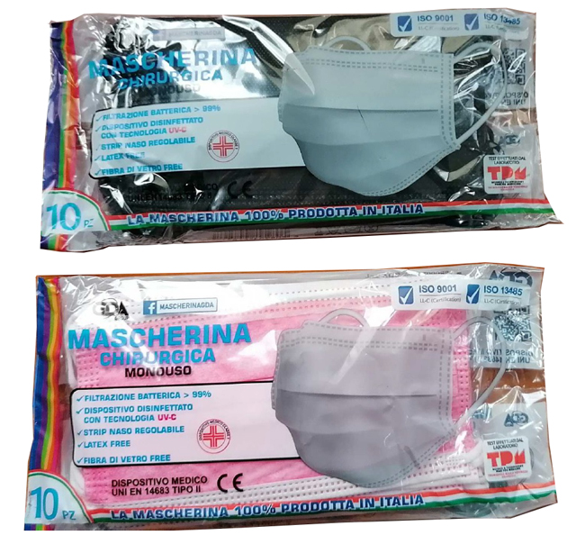MASCHERINA CHIRURGICA GDA TNT A 3 STRATI ROSA 10 PEZZI - farmasconti.eu