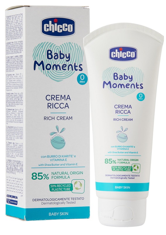 CHICCO BABY MOMENTS CREMA RICCA CON BURRO DI KARITE' E VITAMINA E 100 ML - farmasconti.eu