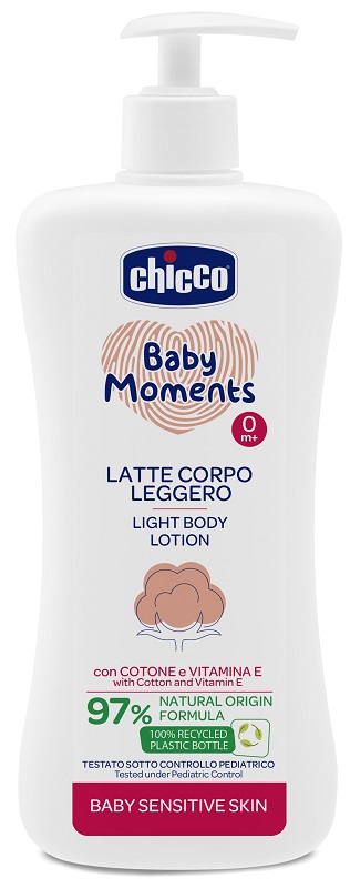 CHICCO BABY MOMENTS LATTE CORPO SENSITIVE LEGGERO 500 ML - farmasconti.eu