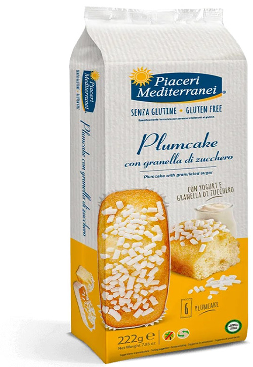 PIACERI MEDITERRANEI PLUMCAKE GRANELLA ZUCCHERO 6 PEZZI 37 G - farmasconti.eu