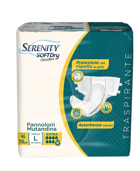PANNOLONE MUTANDINA SERENITY SD SENSITIVE EXTRA L 15 PEZZI - farmasconti.eu