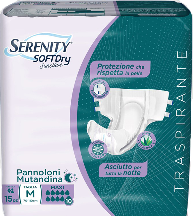 PANNOLONE MUTANDINA SERENITY SD SENSITIVE MAXI M 15 PEZZI - farmasconti.eu