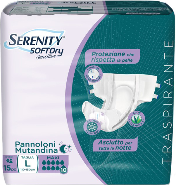 PANNOLONE MUTANDINA SERENITY SD SENSITIVE MAXI L 15 PEZZI - farmasconti.eu