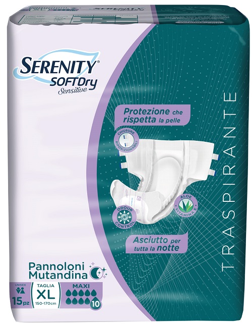 PANNOLONE MUTANDINA SERENITY SD SENSITIVE MAXI XL 15 PEZZI - farmasconti.eu