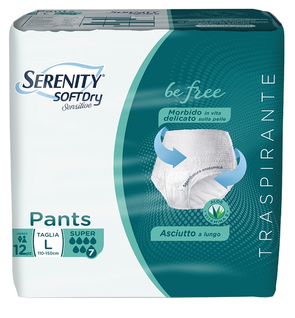SERENITY PANTS SD SENSITIVE BE FREE SUPER L 12 PEZZI - farmasconti.eu