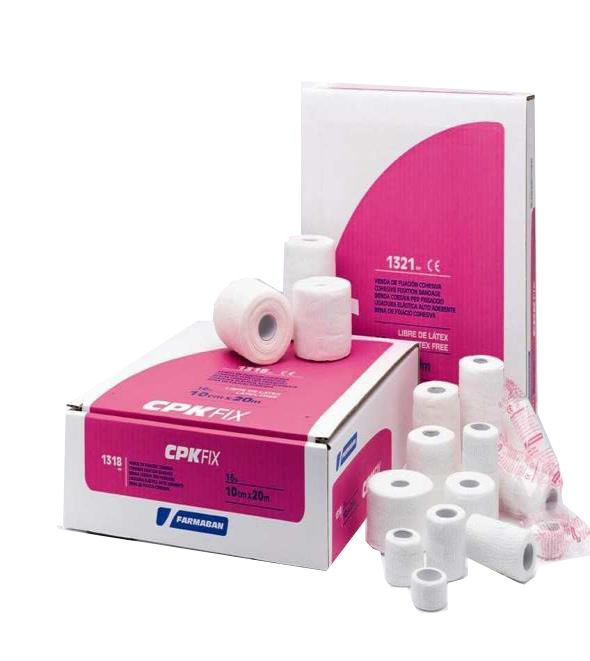 FARMABAN CPK FIX LATEX FREE 10CM X 20M BENDA ELASTICA COESIVA DI FISSAZIONE LATEX FREE DISPENSER BOX 16 PEZZI - farmasconti.eu