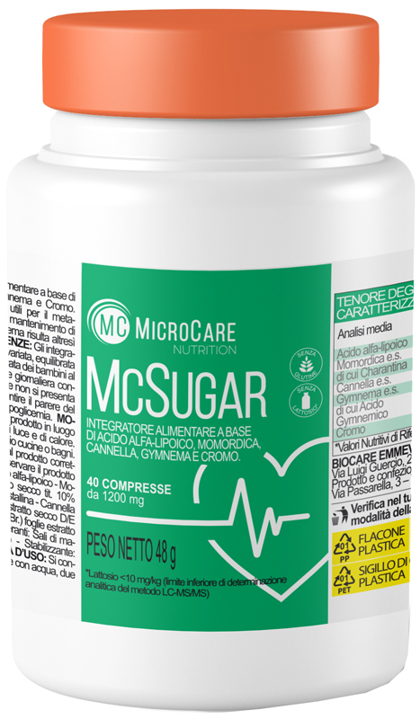 MICROCARE NUTRITION MC SUGAR 40 COMPRESSE DA 1200 MG - farmasconti.eu