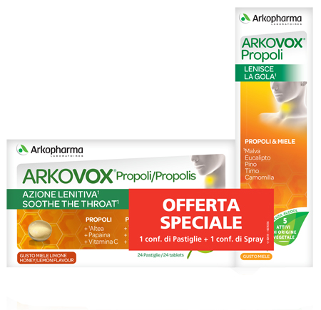 ARKOVOX PROPOLI PACK 24 COMPRESSE + SPRAY 30 ML - farmasconti.eu