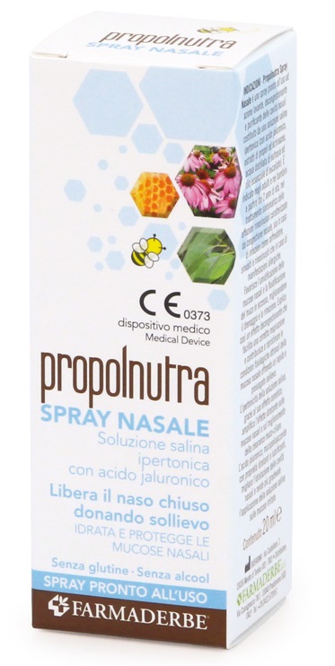 PROPOLNUTRA SPRAY NASALE SOLUZIONE SALINA IPERTONICA CON ACIDO IALURONICO 20 ML - farmasconti.eu