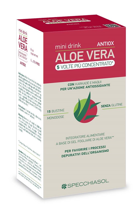 ALOE VERA ANTIOX MINI DRINK 5 VOLTE PIU' CONCENTRATO 15 BUSTINE DA 10 ML - farmasconti.eu