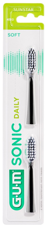 GUM SONIC DAILY SPAZZOLINO BATTERIA REFILL BLACK 2 PEZZI - farmasconti.eu