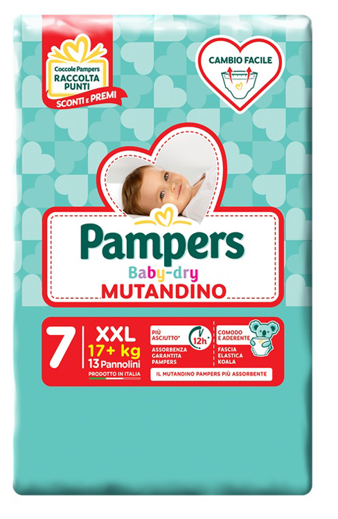 PANNOLINI MUTANDADINA PAMPERS BABYDRY XXL SMALL PACK 13 PEZZI - farmasconti.eu