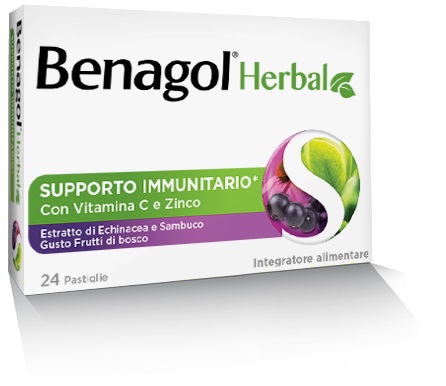 BENAGOL HERBAL FRUTTI DI BOSCO 24 PASTIGLIE - farmasconti.eu