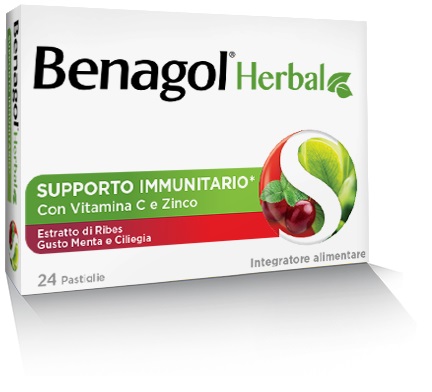 BENAGOL HERBAL MENTA E CILIEGIA 24 PASTIGLIE - farmasconti.eu