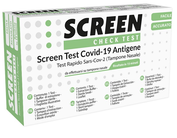 SCREEN TEST AUTODIAGNOSTICO ANTIGENICO RAPIDO COVID-19 SARS-COV-2 TAMPONI NASALI SELFTEST COVID TEST ANTIGENE SCREEN - farmasconti.eu