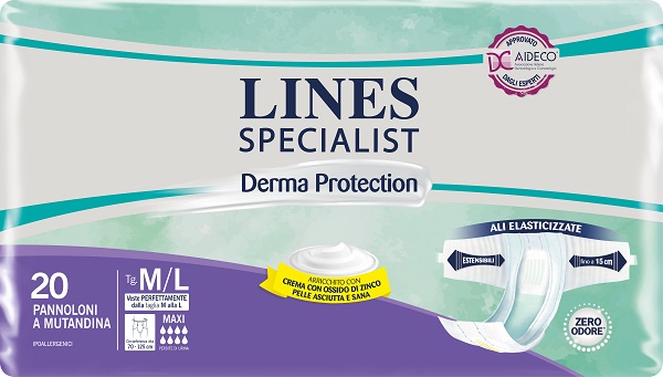 PANNOLONE A MUTANDINA LINES SPECIALIST DERMA MAXI M/L 20 PEZZI - farmasconti.eu