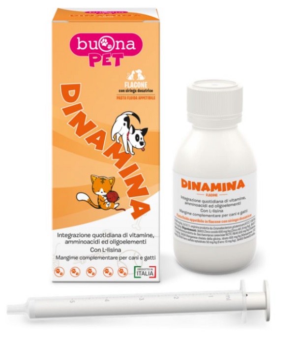 DINAMINA CANI GATTI FLACONE CON SIRINGA DOSATRICE IN PASTA 60 G BUONAPET - farmasconti.eu