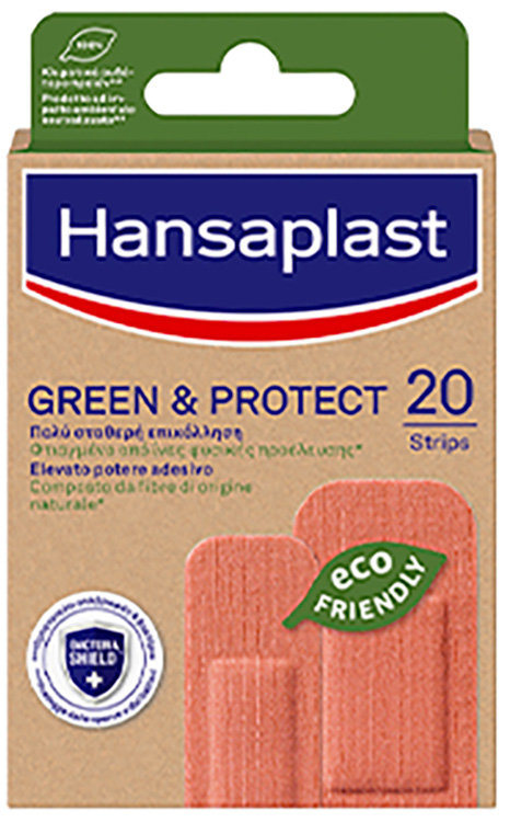 CEROTTO HANSAPLAST IN STRISCIA GREEN&PROTECT M 1X6 CM 10 PEZZI - farmasconti.eu