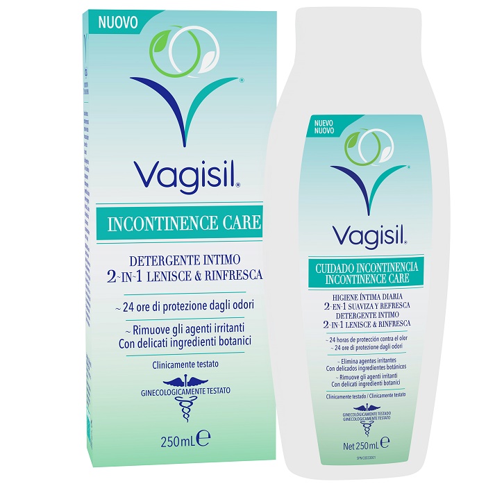 VAGISIL INCONTINENCE CARE DETERGENTE INTIMO 2IN1 LENISCE & RINFRESCA 250 ML - farmasconti.eu