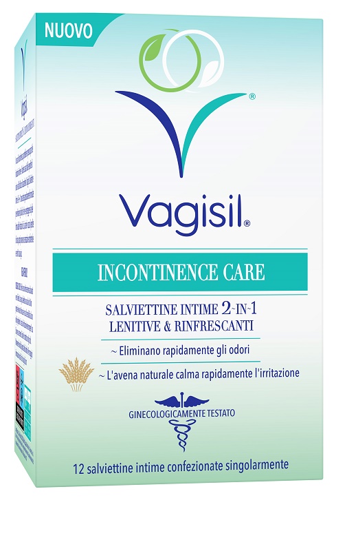 VAGISIL INCONTINENCE CARE SALVIETTINE INTIME 2IN1 LENITIVE & RINFRESCANTI 12 PEZZI - farmasconti.eu
