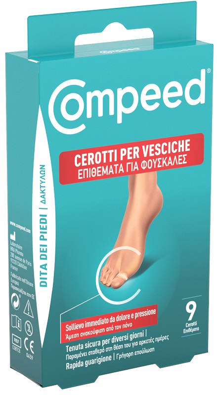 COMPEED CEROTTO VESCICHE DITA DEI PIEDI 9 PEZZI CARTON - farmasconti.eu