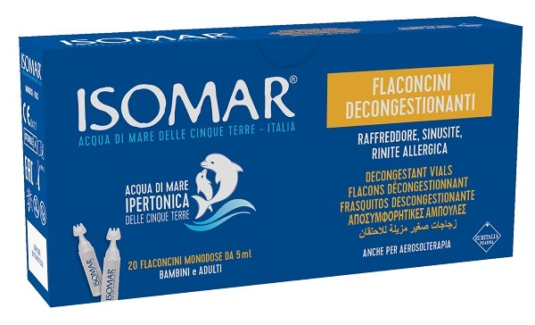 ISOMAR FLACONCINI DECONGESTIONANTI SOLUZIONE IPERTONICA 20 FLACONCINI 5 ML - farmasconti.eu