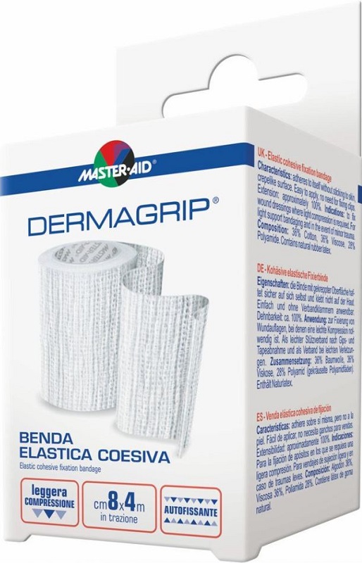 BENDA MASTER-AID DERMAGRIP COESIVA M 4X12 CM 1 PEZZO - farmasconti.eu
