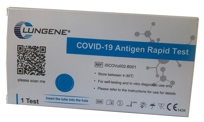TEST ANTIGENICO RAPIDO COVID-19 CLUNGENE AUTODIAGNOSTICO DETERMINAZIONE QUALITATIVA ANTGENI SARS-COV-2 IN TAMPONI NASALI MEDIANTE IMMUNOCROMATOGRAFIA - farmasconti.eu
