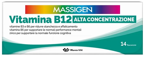 MASSIGEN VITAMINA B12 ALTA CONCENTRAZIONE 14 FLACONCINI - farmasconti.eu