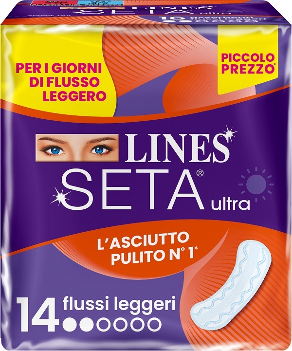 LINES SETA ULTRA ASSORBENTI LEGGERO DWCT 14 PEZZI - farmasconti.eu