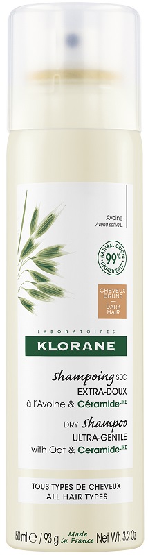 KLORANE SHAMPOO SECCO EXTRA DELICATO AVENA&CERAMIDE CAPELLI SCURI 150 ML - farmasconti.eu