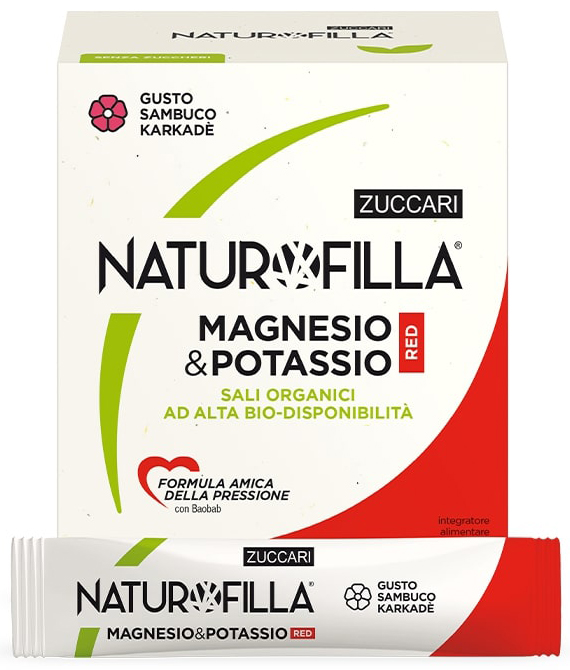 NATUROFILLA MAGNESIO & POTASSIO RED GUSTO SAMBUCO-KARKADE' 28 STICK PACK - farmasconti.eu