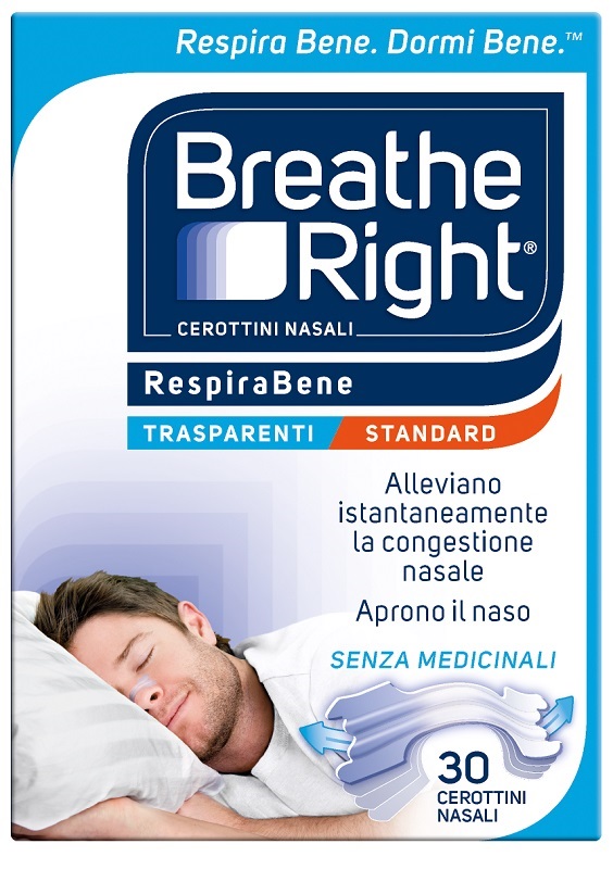 CEROTTI NASALI BREATHE RIGHT TRASPARENTI 30 PEZZI - farmasconti.eu