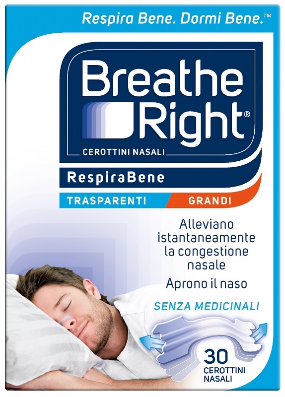 CEROTTI NASALI BREATHE RIGHT TRASPARENTI GRANDI 30 PEZZI - farmasconti.eu