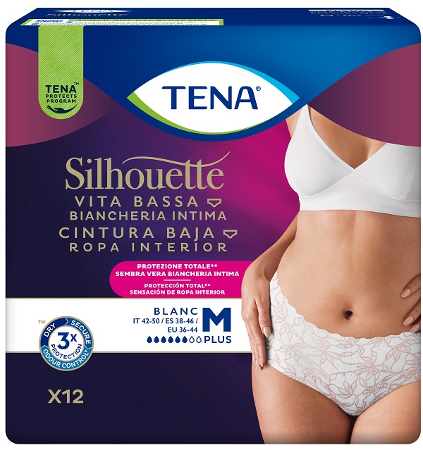 PANNOLONE A MUTANDINA ASSORBENTE TENA SILHOUETTE PLUS WHITE MEDIUM 12 PEZZI - farmasconti.eu