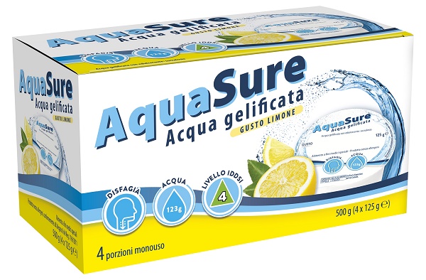AQUASURE ACQUA GELIFICATA LIMONE EDULCORATA MULTIPACK 4 PEZZI DA 125 G - farmasconti.eu