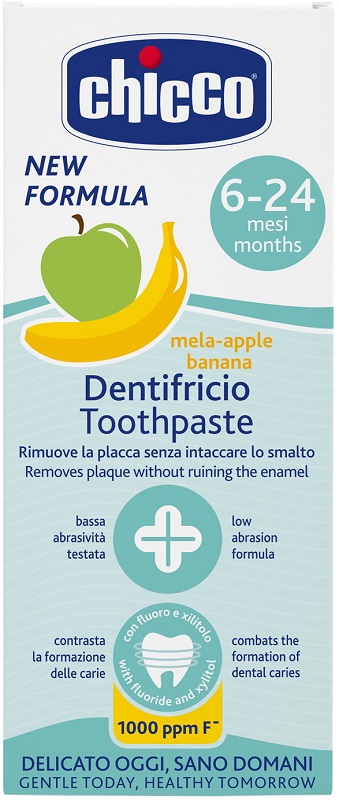 CHICCO DENTIFRICIO 6 MESI+ MELABANANA CON FLUORO 50 ML - farmasconti.eu