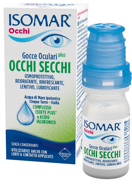 ISOMAR OCCHI SECCHI PLUS GOCCE OCULARI ACIDO IALURONICO 0,25% 10 ML - farmasconti.eu